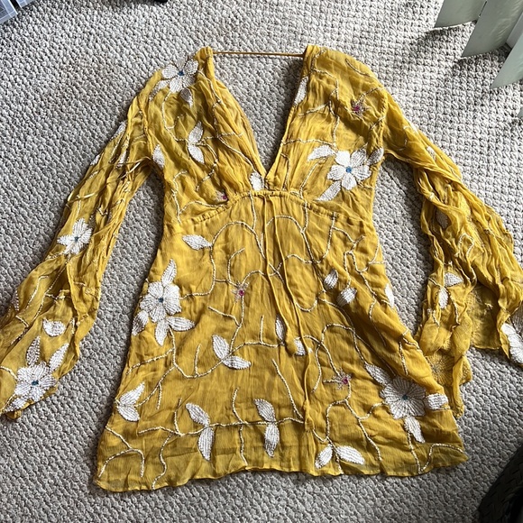 Free People Vintage Take a Chance Mini Dress - Picture 5 of 8